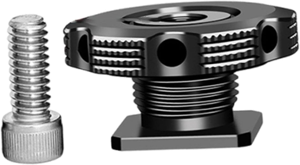 Camera Hot Shoe Adapter - Montage Accessoire - Fotoapparatuur Uitbreiden - Dubbele 1/4" Schroefgaten - 1.2x0.6" - Meerkleurig