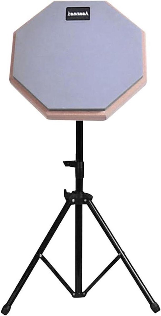Oefen Drum Pad - Drum Trainer Stille Pad - Muziek Oefenen - Rubber Houten Basis - 8 Inch - Grijs