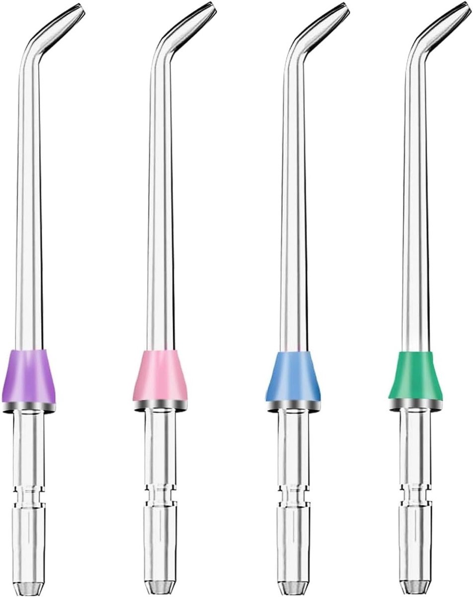 Set van 4 vervangende flosser tips voor waterflosser, geschikt voor mondhygiëne, tandenreiniging en tandvleesverzorging