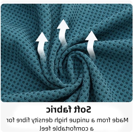 Yogamat handdoek microvezel 24" x 72" sneldrogend antislip zweetabsorberend met draagtas voor warme yoga Bikram Pilates gym van Yogamat — afbeelding 2