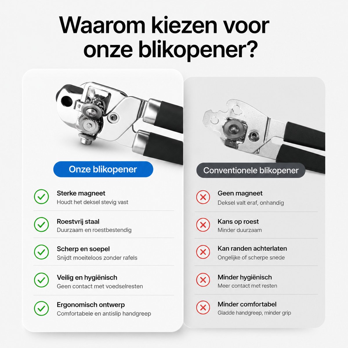 BOTC Blikopener - Met krachtige magneet - Veilig - Opent zonder scherpe randen - RVS - Silicone - Zwart — cadeau in Cadeau-ideeën - foto 7