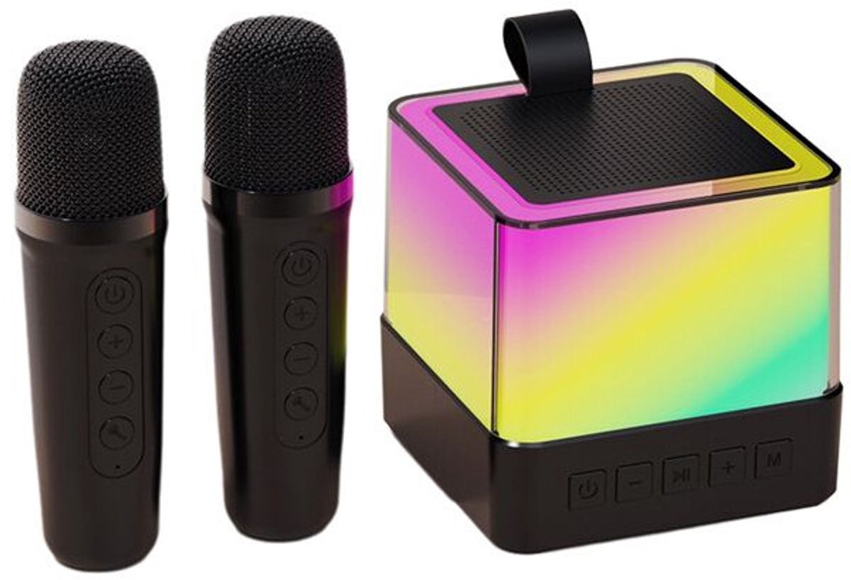 Draagbare draadloze microfoonluidspreker Geschikt voor buiten Geschikt voor gekleurde sfeerverlichting, Geschikt voor karaoke- en muzieksystemen thuis.