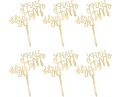 Taarttopper voor Gelukkige Moederdag en Verjaardagsfeestje – Goud Acryl – Cupcake Decoratie – Set van 6 Toppers Taarttopper voor Gelukkige Moederdag en Verjaardagsfeestje – Goud Acryl – Cupcake Decoratie – Set van 6 Toppers