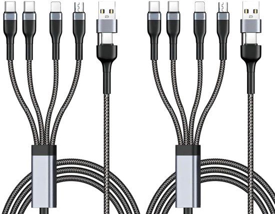 Oplaadkabels Set van 2 Multi USB Kabels