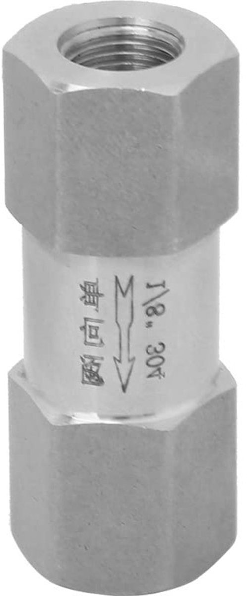 RVS terugslagklep 1/8 inch tot 1/2 inch, unidirectionele klep voor vloeistof en gas, duurzaam en corrosiebestendig