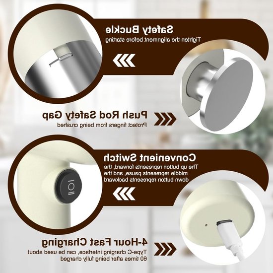 Draadloze Elektrische Pastamaker, Handheld en Draagbaar, 40W Voor Spaghetti en IJs, Inclusief 5 Drukmallen, Ideaal voor Gezinnen, Reizen en Picknicks — afbeelding 3