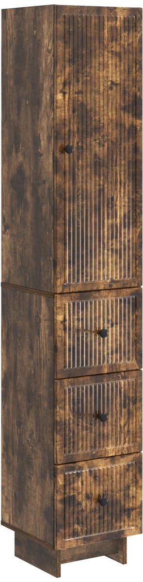 vidaXL Kast - Set - 2 - st - Bewerkt - hout Gerookt eiken