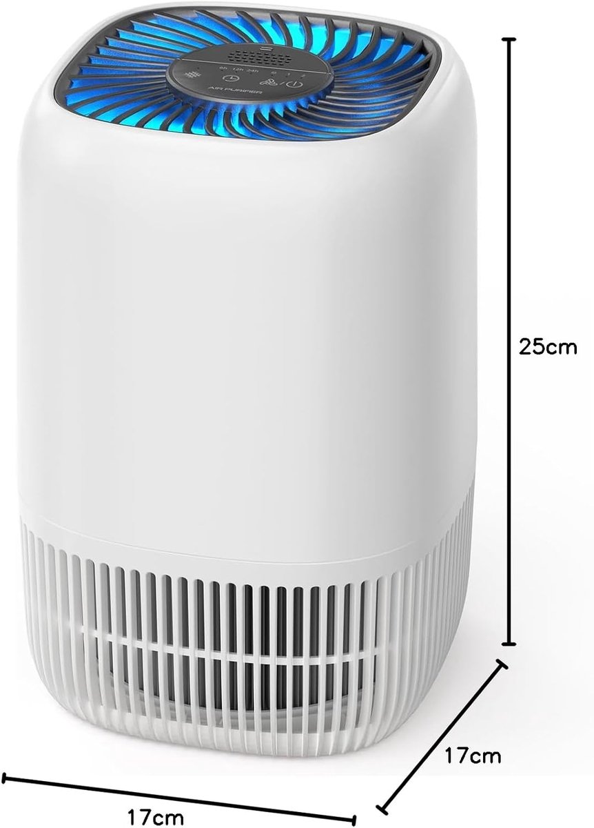 Luchtreiniger met HEPA Filter – Compacte Air Purifier – Stil & Energiezuinig – Voor Schone Lucht in Slaapkamer, Woonkamer & Kantoor — afbeelding 6