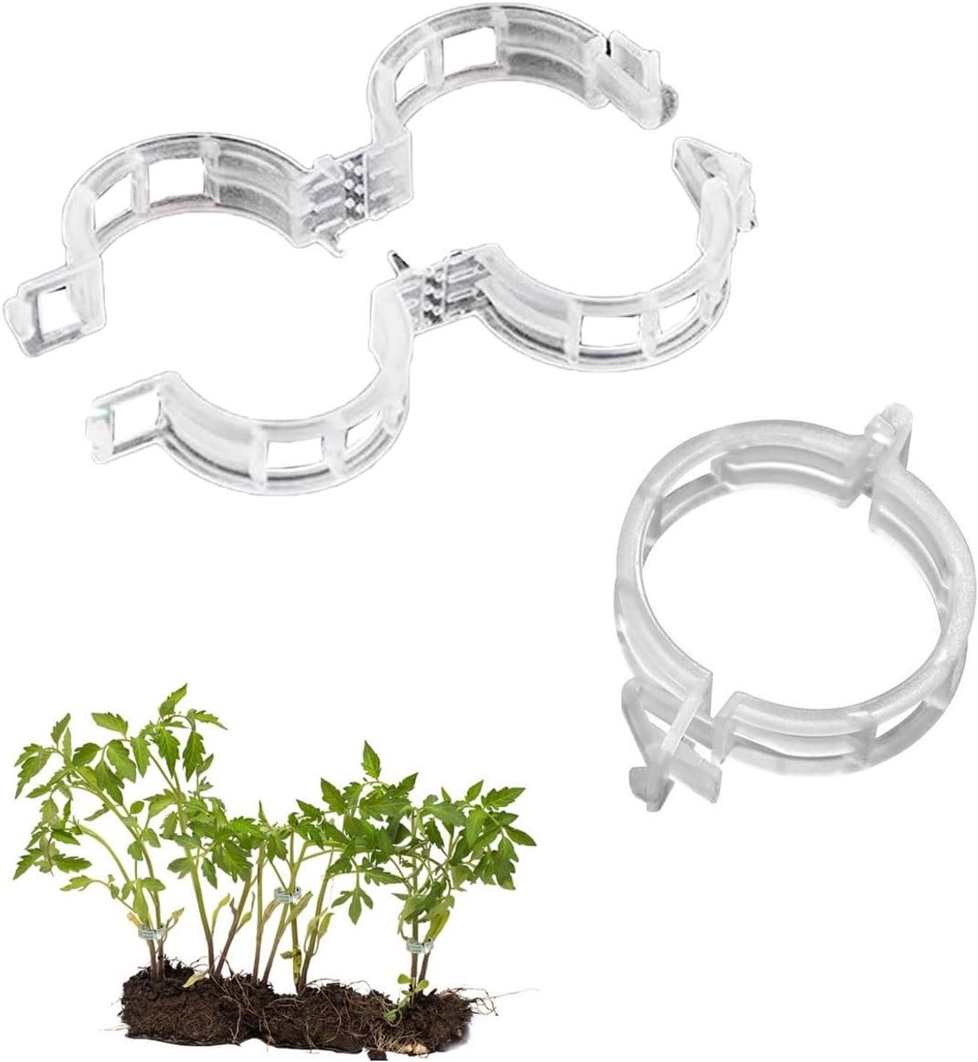 Herbruikbare Plantenklemmen - 100 Stuks Kunststof Plantringen Voor Klimplanten, Tomaten, Komkommers En Bloemen Bevestigen