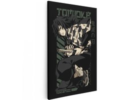 Artaza Canvas Schilderij Giyu Tomioka Demon Slayer - 40x60 cm - Wanddecoratie Anime - Muurdecoratie Slaapkamer Jongen - Schilderijen Japan