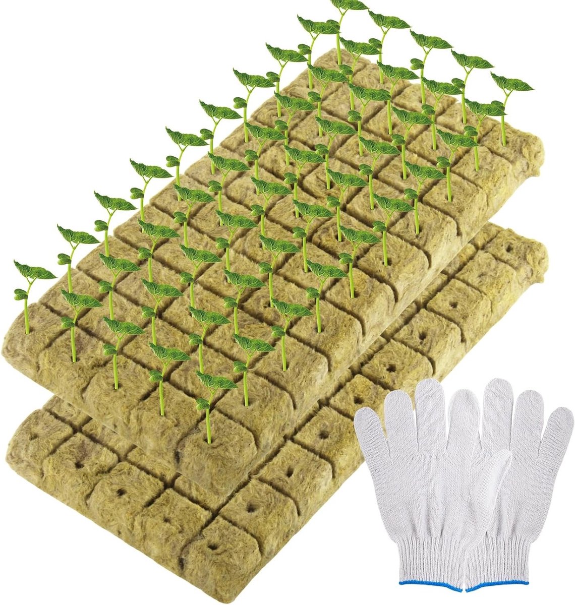 SnelShoppen - Steenwol kubussen 100 stuks voor hydrocultuur, ademend, kweekmat zonder bodem, 2,5 x 2,5 x 2,5 cm, ideaal voor zaaien en tuinieren