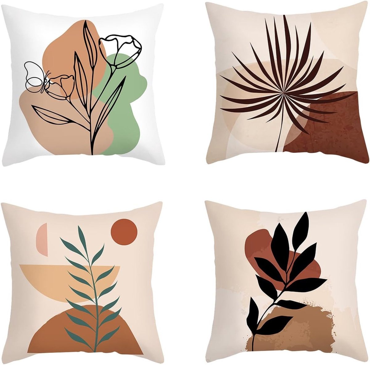 Decoratieve Kussenhoezen 45 x 45 cm voor Bank, Slaapkamer en Buiten - Set van 4 voor een Stijlvolle Interieurdecoratie