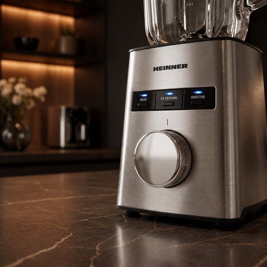 Heinner Avallon 800 Blender - 800 W - Smoothie-functie - Pulsefunctie - 1,5 L Glazen Kan - RVS Messen - Afneembare Kan & Messen - RVS Behuizing - Zilver van Merkloos — afbeelding 5