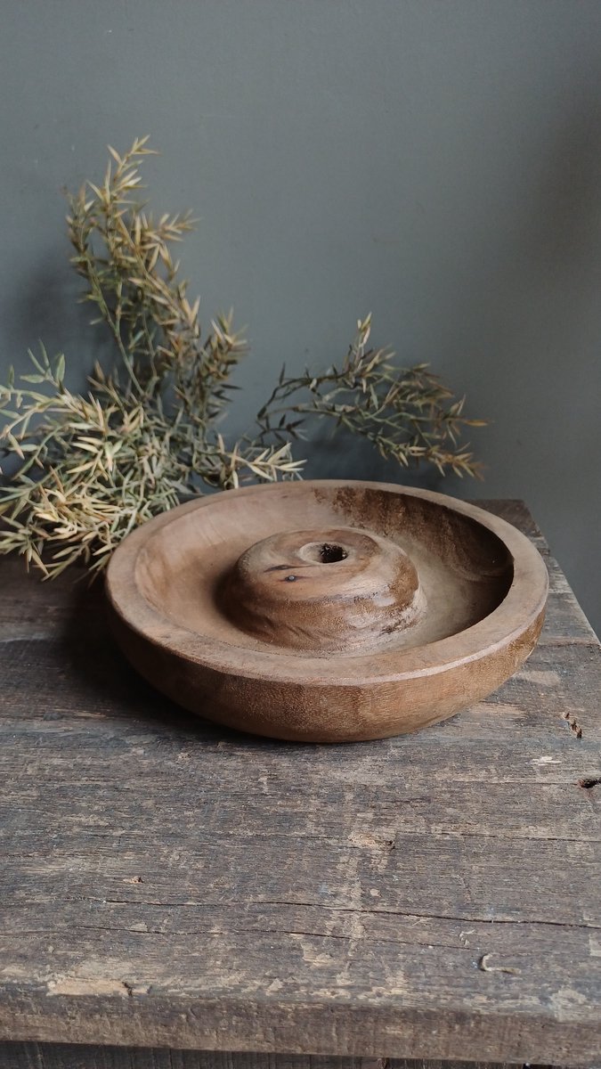 Houten kandelaar rond