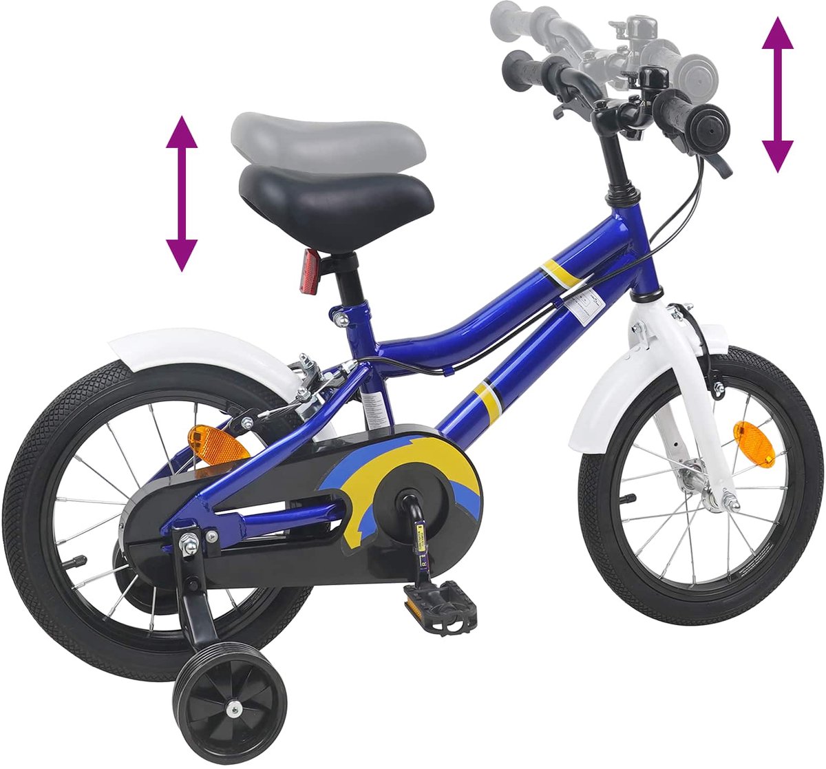 VidaXL Kinderfiets 12 Inch voor 2-4 jaar oud Blauw wit