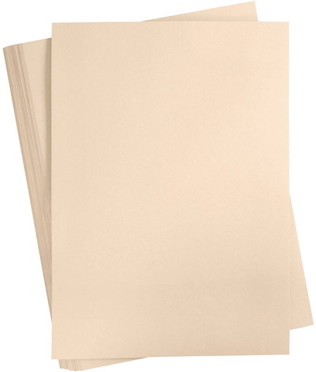 Gekleurd Karton, A2, vel 420x594 mm, 180 gr, beige, 100 vel/ 1 doos