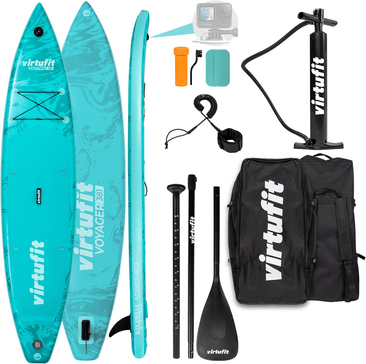Bol.com VirtuFit Voyager Opblaasbaar SUP Board 381 cm - Max. 180 kg - Stand Up Paddle Board voor Lange Afstanden - Extra Stabili... aanbieding
