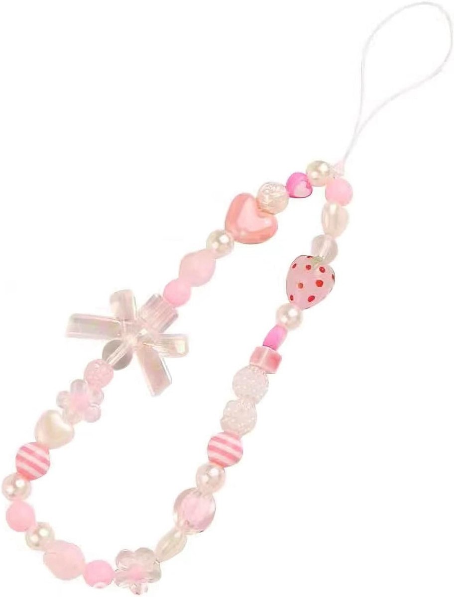 Roze Mobiele Telefoonkoord - Anti-verlies - Aantrekkelijke Hanger