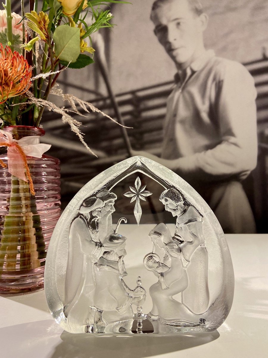 Mats Jonasson Kristallen Kerst Sculptuur (handgemaakt Kerststal) - Helder - Voor Binnen & Buiten - Staand