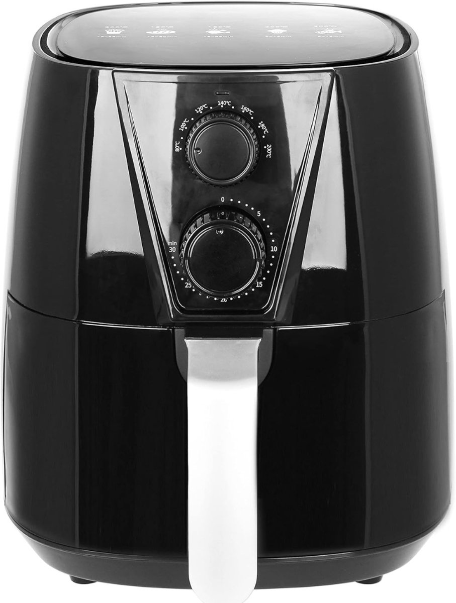 YOR® Airfryer xl - Airfryer xxl - Heteluchtfriteuse - Frituur, grill, bak en braad- Zwart - ‎26cm x 32cm x 29cm