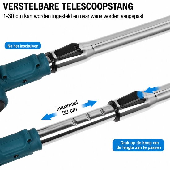 Bosmaaier - Grastrimmer - Bosmaaiers - Bosmaaier accu - MET 2 ACCU'S -3 Verschillende snijbladen - Gehele set - Grasmaaier - Draagbare Elektrisch Grasmaaiers - 12cm Cutting Diameter - Zwart, voor Tuin van Bosmaaier. — afbeelding 3