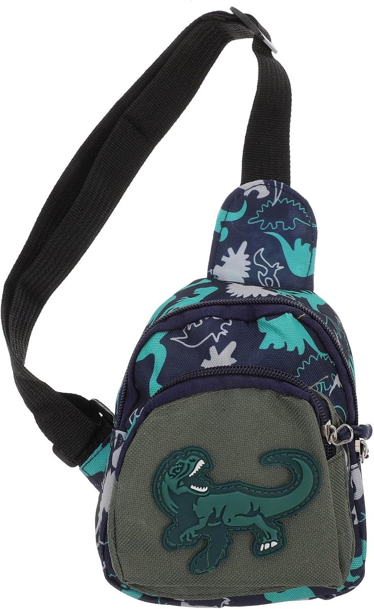 JeiibrZui Kindertasche Dinosaurier - 14x7x18 Cm - 1 Stuks - Geel Nylon Schoudertas Voor Jongens En Meisjes - Ideaal Voor Reizen En Dagelijks Gebruik
