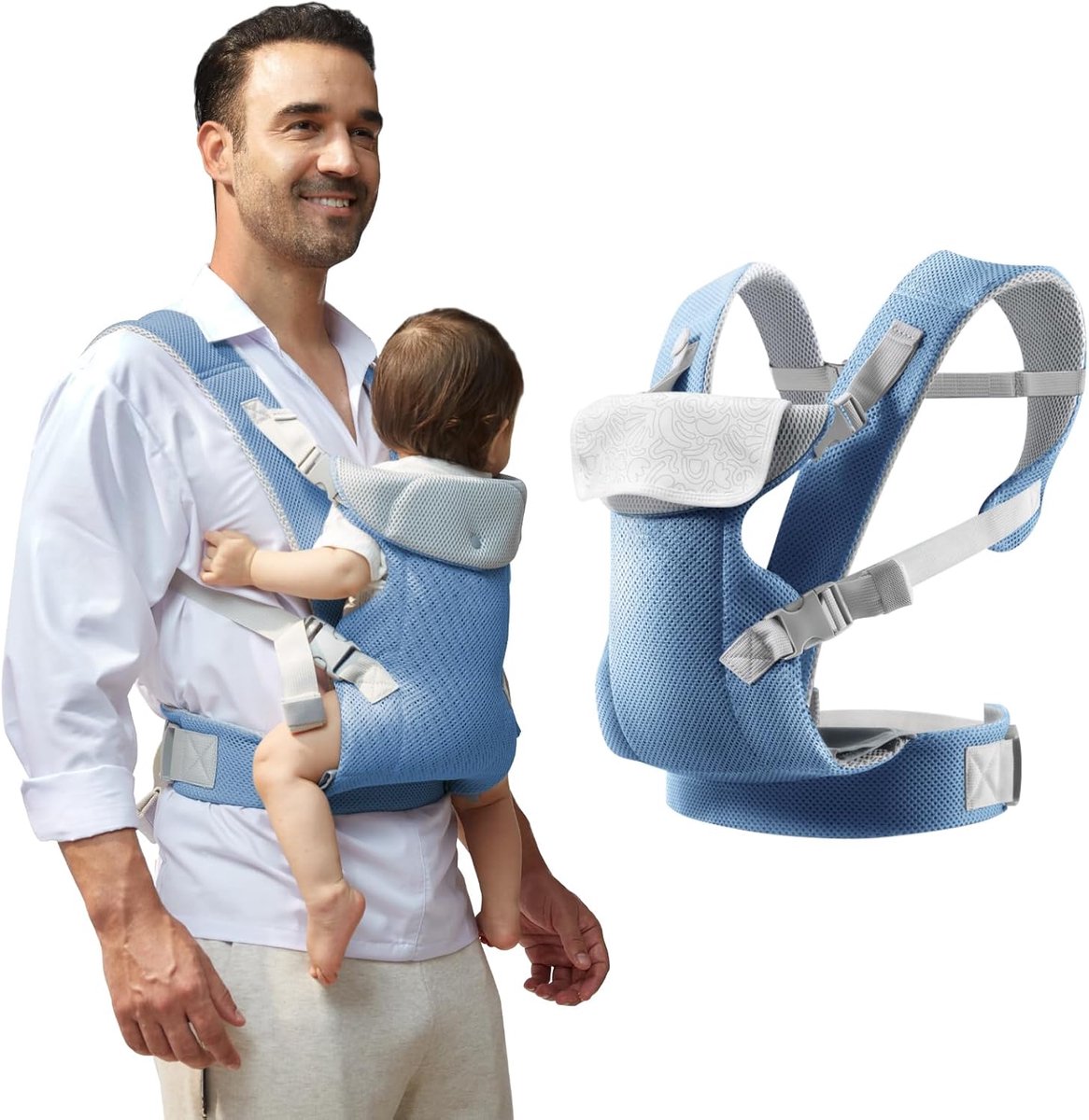 Ergonomische Babydrager Verstelbaar voor Pasgeboren tot Peuter (0-36 Maanden) - Front & Back Carry