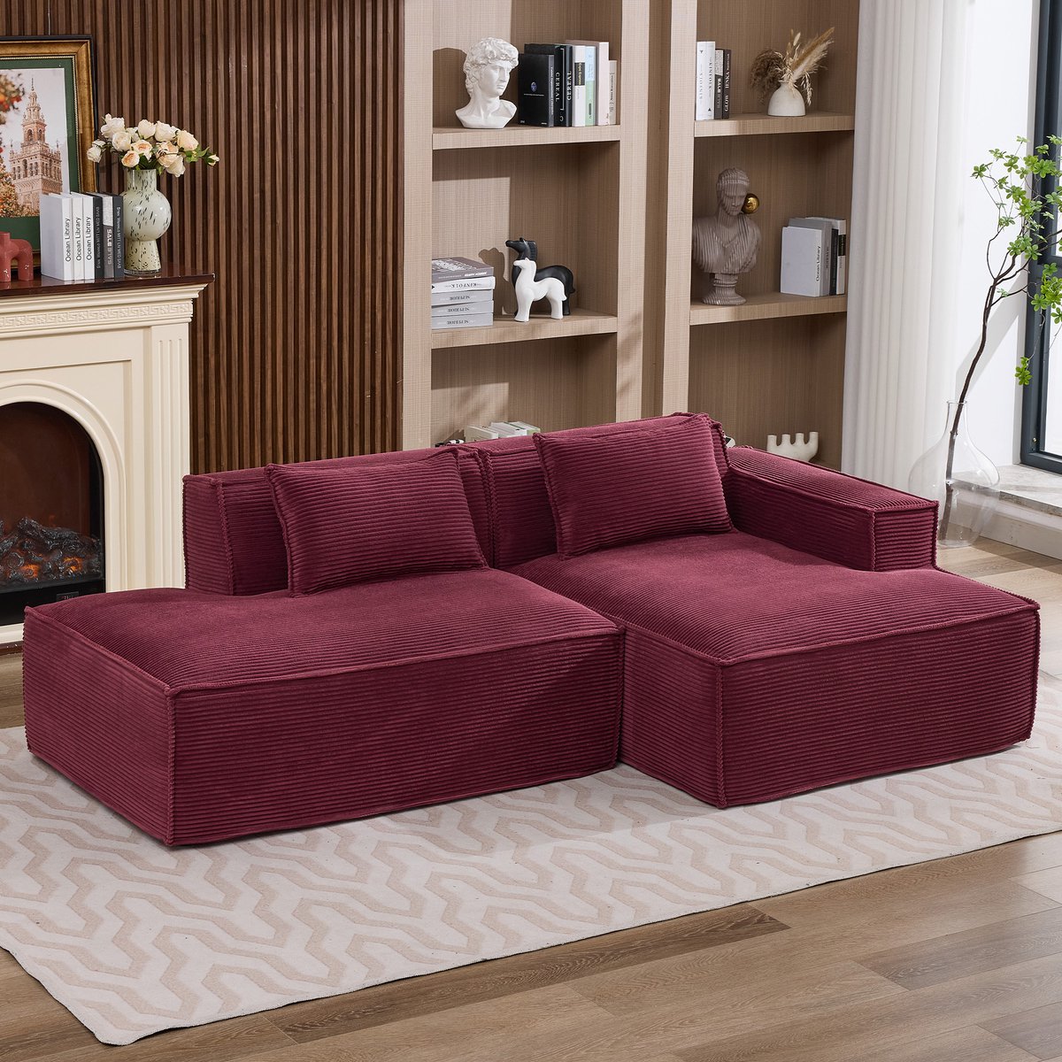 REDOM 3-Zits Bank + Sofa - Pocketveren en schuim voor comfort - Moderne bank voor woonkame
