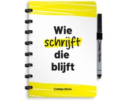 Correctbook A5 Uitwisbaar Notitieboek – Herbruikbaar schrift – Wie Schrijft die blijft – Mix binnenwerk – Inclusief pen & wisdoekje – Aanvulbaar met extra pagina’s