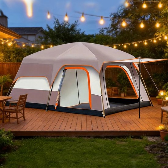 Lifero Camping Tent - Kampeertent - Campingtent - Tent voor Buiten - Incl. Tentstokken & Haringen - Beige/Zand - 2-4 Personen van Lifero Camping Tent — afbeelding 2