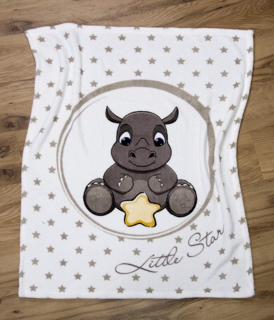 Babydeken Neushoorn - Knuffeldeken Zacht - Comfortabel Slapen - Huidvriendelijk Materiaal - 75 x 100 cm - Meerkleurig van Merkloos — afbeelding 2