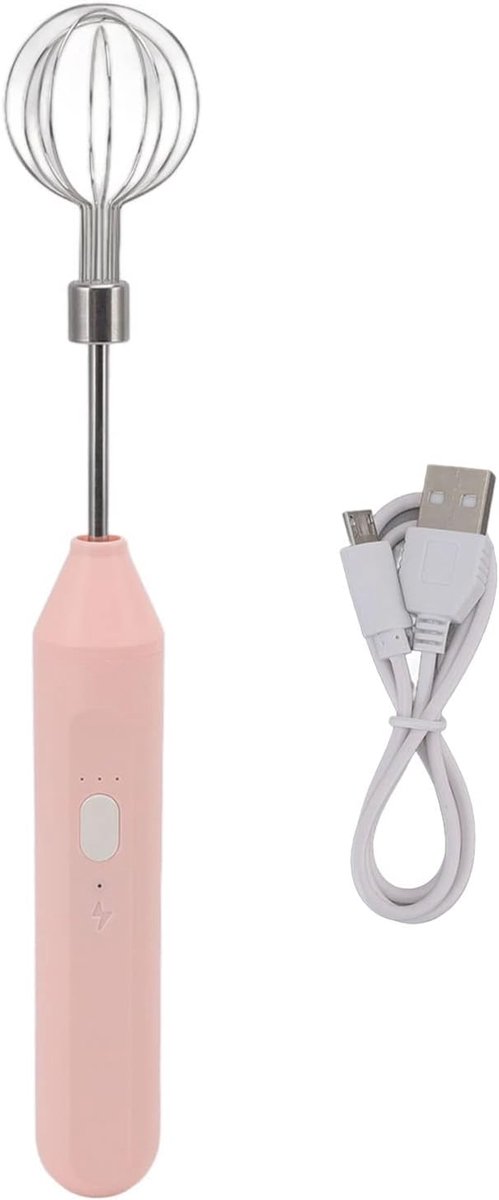 Elektrische Handmixer - Draadloze Klopper - Creme Opschuimen - Drie Snelheden - 1200mAh Batterij - Roze — afbeelding 3