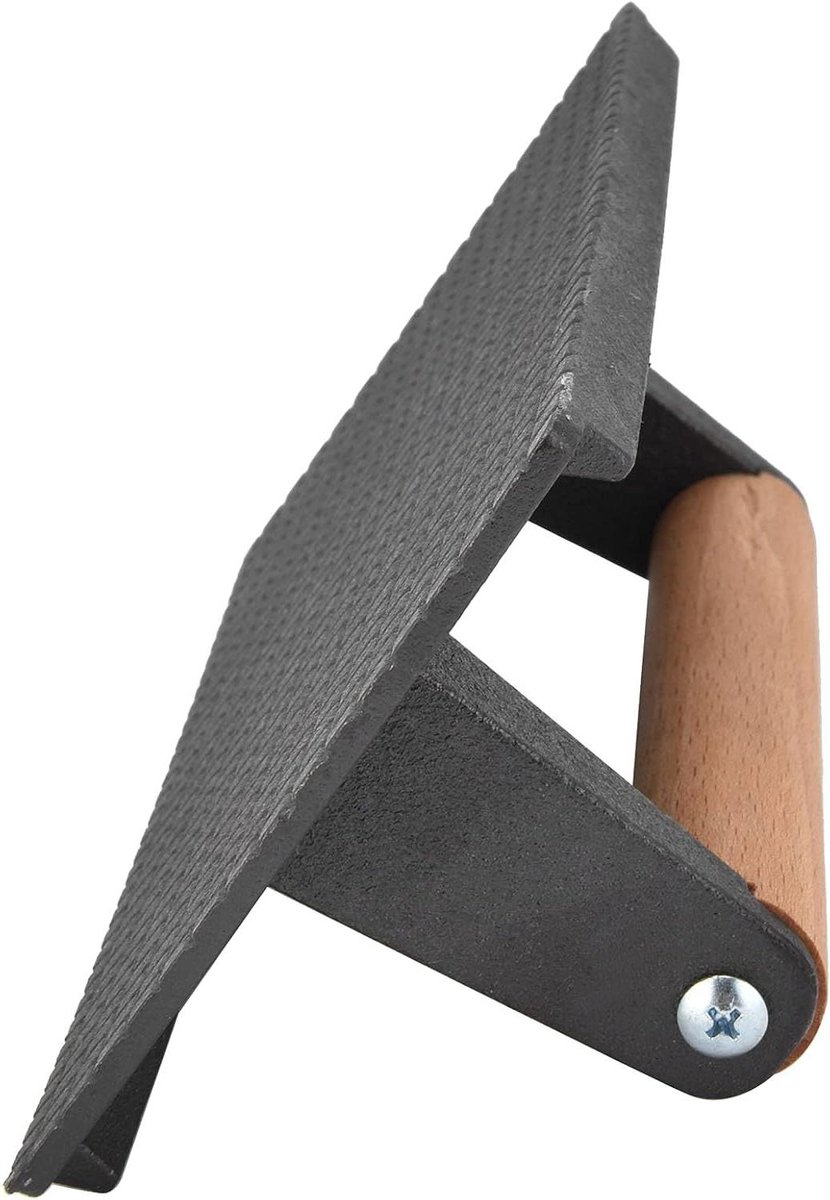Gietijzeren Grillpers - Steak Pers - Gelijkmatig Grillen - Houten Handvat - 105 kg - Zwart