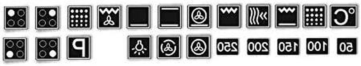 Fornuis stickers Symbolen set Keuken decoratie Waterbestendig vinyl 23 stuks Zwart met wit