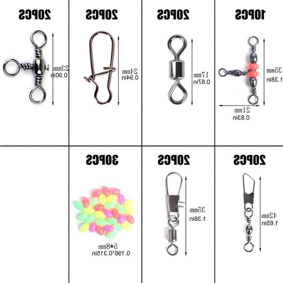 Visgereedschap Set met 140 Stukken, Inclusief Haakverwijderaar en Vissnoerverbinder voor Zeevisserij, Perfect voor Sportvissen en Bait Accessoires — afbeelding 5