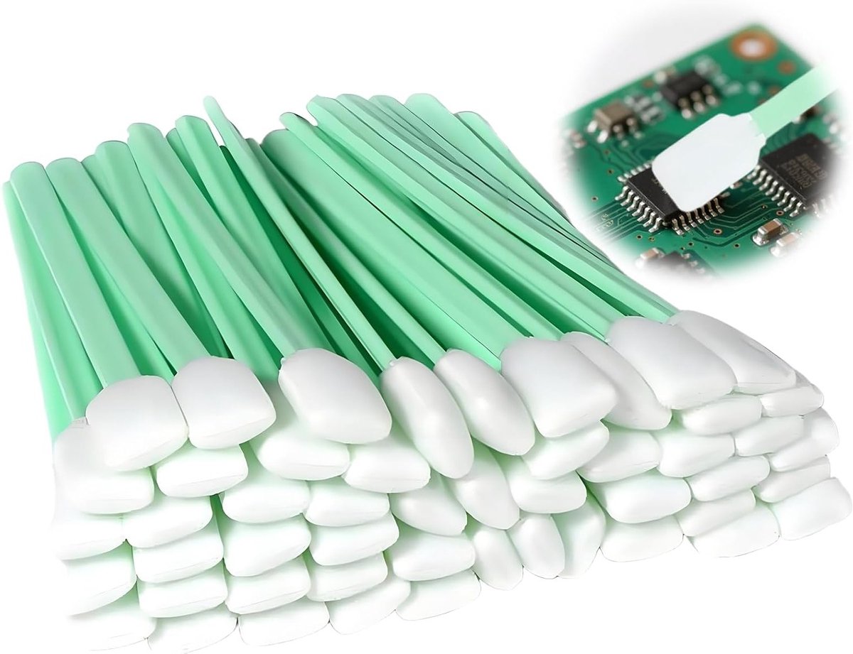 50 Stuks Steriele Schoonmaak Swabs met Grote Hoofd van Schuim voor Camera Lens en Inkjet Printer