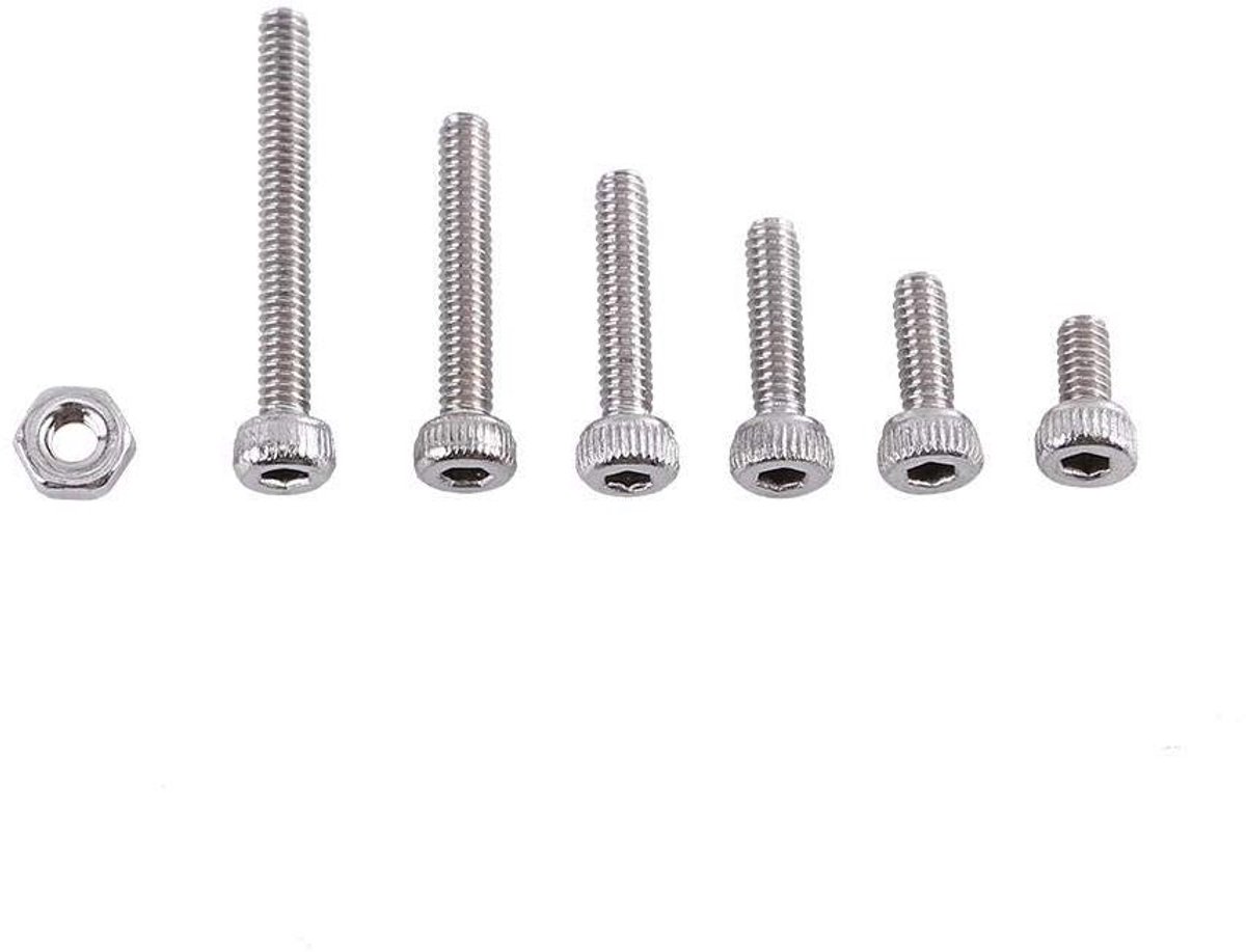 Dailygoods- Zeskantschroeven Hoge Sterkte - Zeskantmoeren - Roestvrij Staal - 250 Stuks - Industrieel Gebruik - Flexibel voor Krappe Ruimtes - Bevestigingsmiddelen
