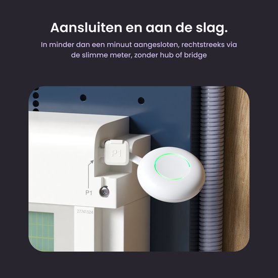 HomeWizard - Wi-Fi Energie Monitor - P1 Meter - Energie Verbruiksmeter - Inzicht in je stroomverbruik via App