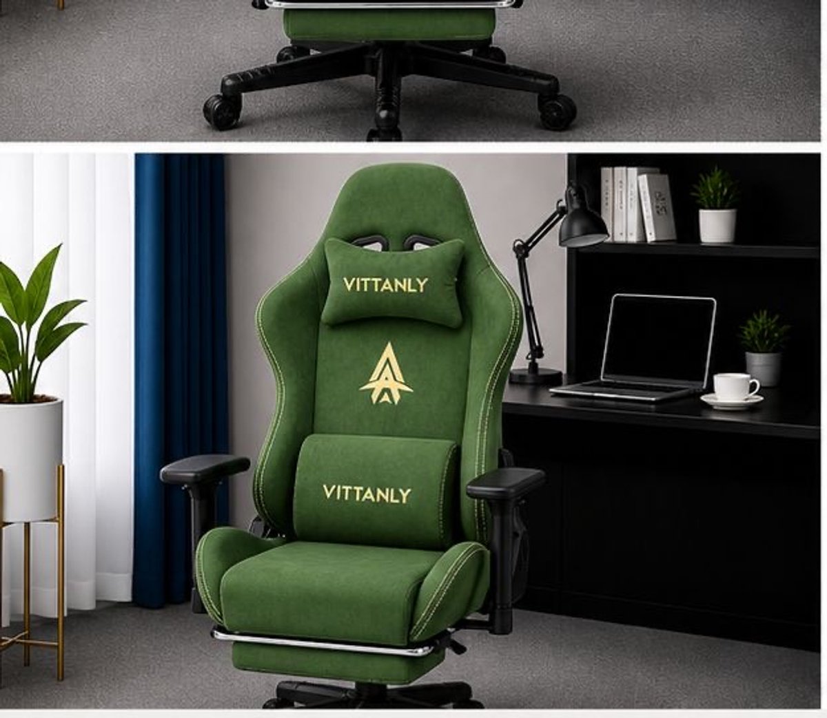 Luxe Eetkamerstoel - Met Armleuningen - Groen - 70x70x60 cm - Arqam