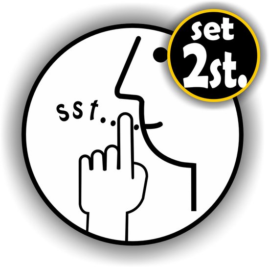 Ensemble d'autocollants d'icône d'espace de silence 2 pcs. noir