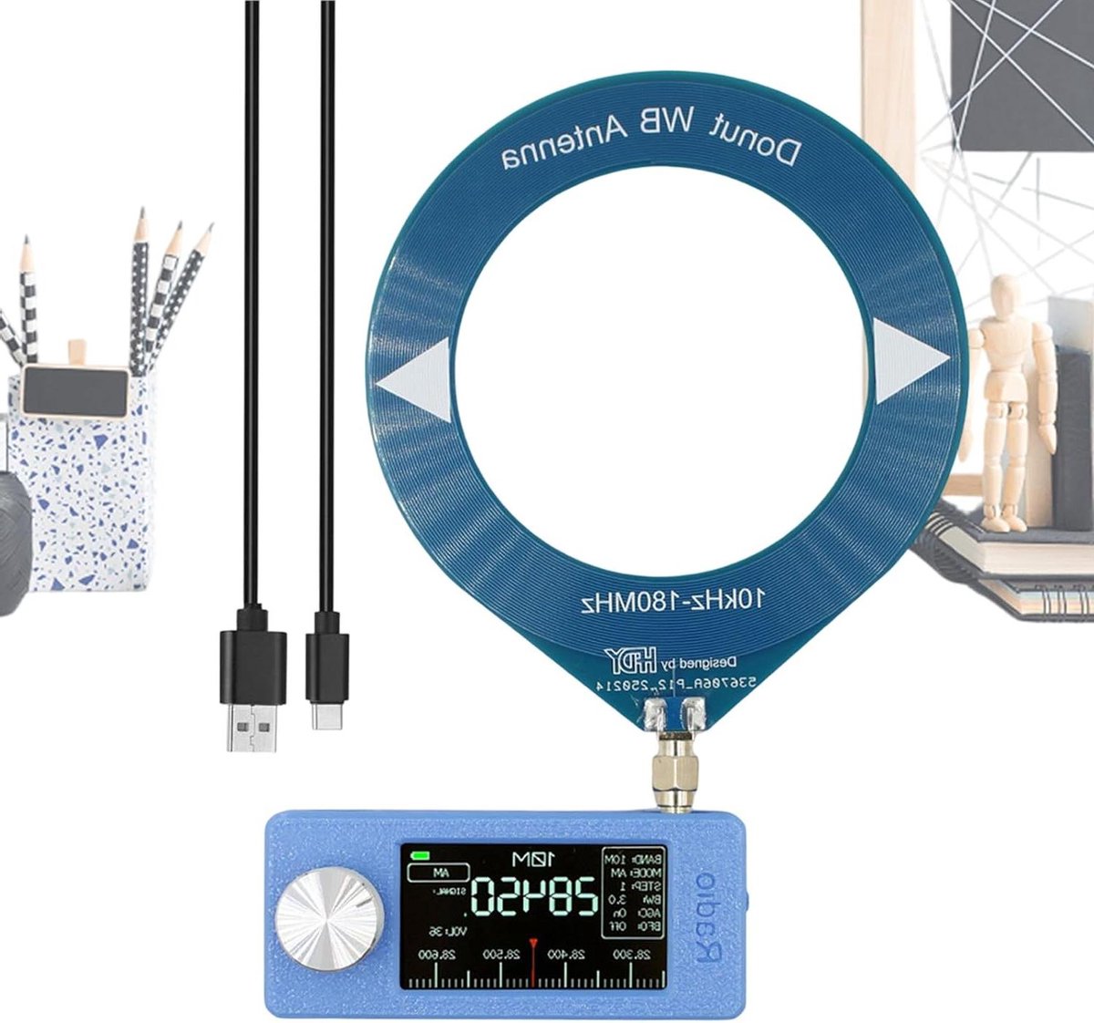 Radio Ontvanger - Shortwave Radio - Reizen en Hobby - IPS HD Scherm - Compact Formaat - Blauw