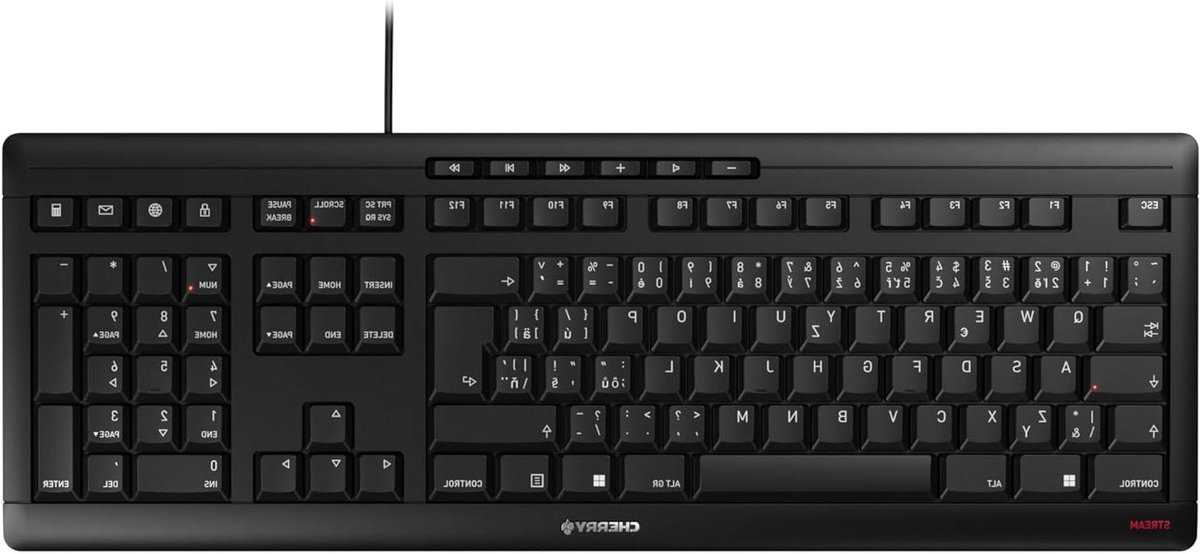 Bedraad Toetsenbord - QWERTZ QWERTY - Office Werk - Fluisterstille Toetsaanslag - Plat Ontwerp - Zwart
