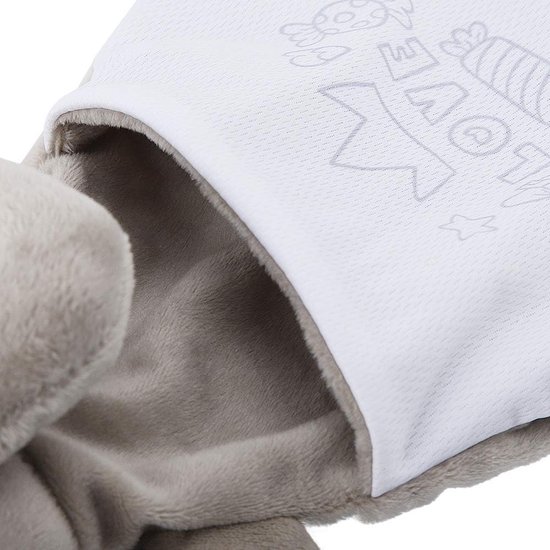 Baby Comforthanddoek - Knuffeldoekje Speelgoed - Baby Kalmeren - Met Belletje - 28 x 8 cm - Grijs van Merkloos — afbeelding 4