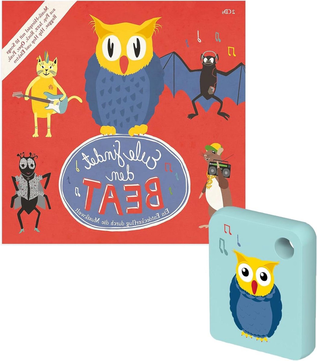 Luisterspeler Uil - Audio Token - Kinderen Luisteren - Geen Internet Nodig - 50 Gram - Blauw