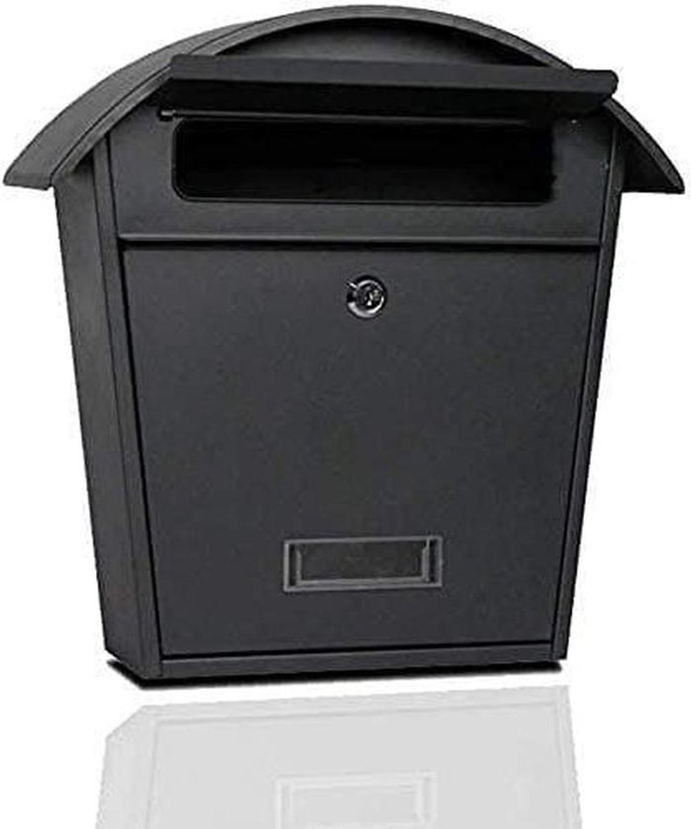 Ideeënbus Brievenbus - Postbus Inleverbox - Veilig Post Ontvangen - Afsluitbaar Met Slot - 25x11x38CM - Zwart