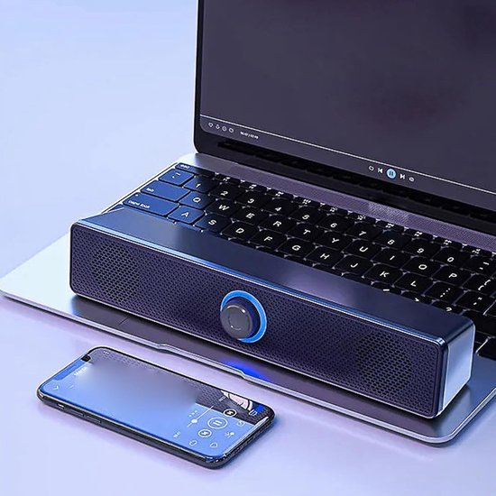 Draadloze Soundbar - Computer Speaker - Audio Streaming - Kamervullend Geluid - 7 x 8 x 7 cm - Zwart — afbeelding 5
