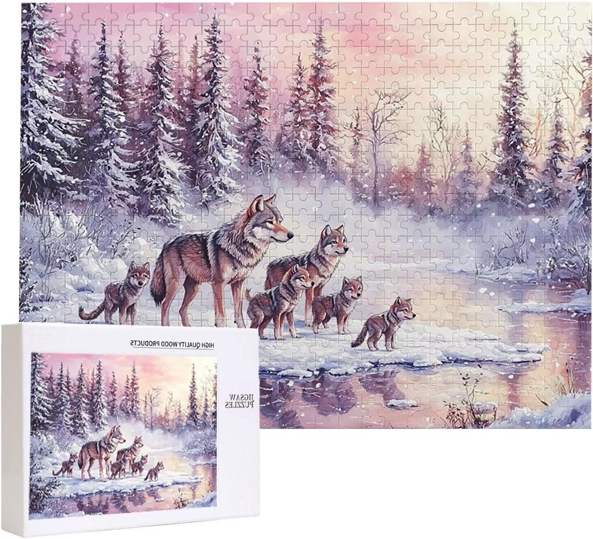 Legpuzzel Volwassenen - Winterpuzzel Familie - Ontspannend Tijdverdrijf - Natuurlijk Hout Materiaal - 1500 Stukjes 87x57cm - Kleurrijk