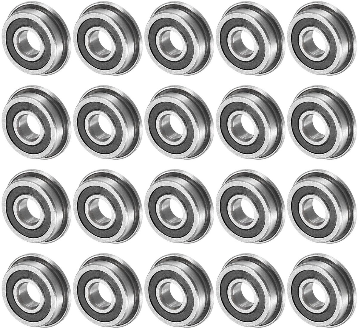 Flenslagers 5x13x4mm Dubbel Afgedicht Chroomstaal, 20 Stuks voor Precisietoepassingen en Machines