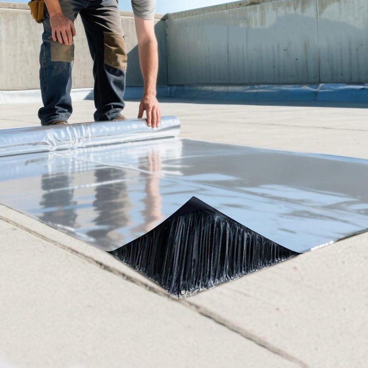 Dakafdichtingsbaan - Reparatietape Bitumen - Waterdicht Maken - Zelfklevend Aluminium - 20 x 100 cm - Zilverkleurig