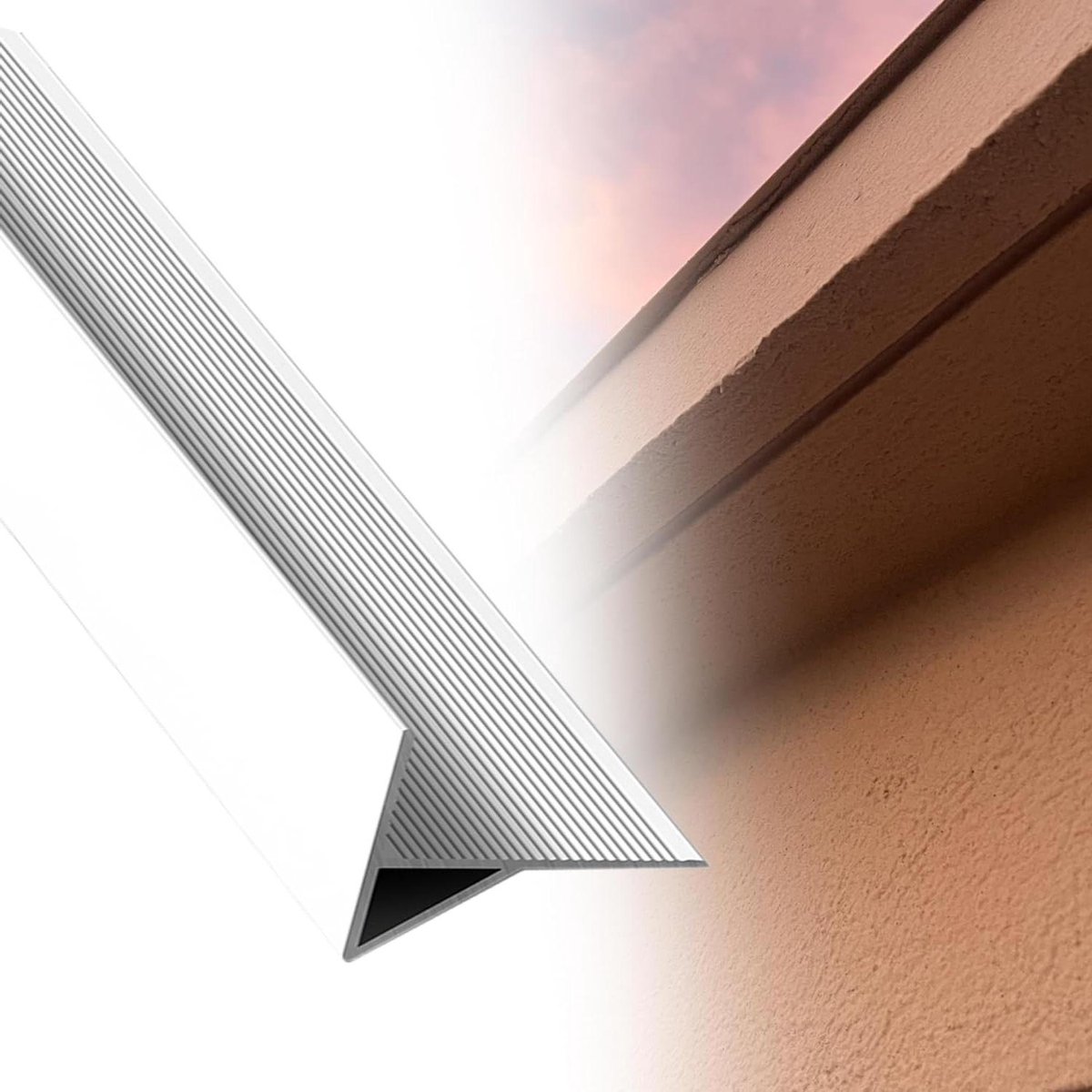 Aluminium Dakrand - Waterdichte Strip - Buitenafwerking - Hoge Sterkte Legering - 100 cm Lengte - Aluminium